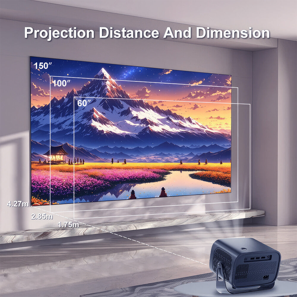 Misthree 4K Projector – Built-in Android | 4K Ready | Wi-Fi & Bluetooth |Experience 120" Cinema at Home – Misthree Smart Projector