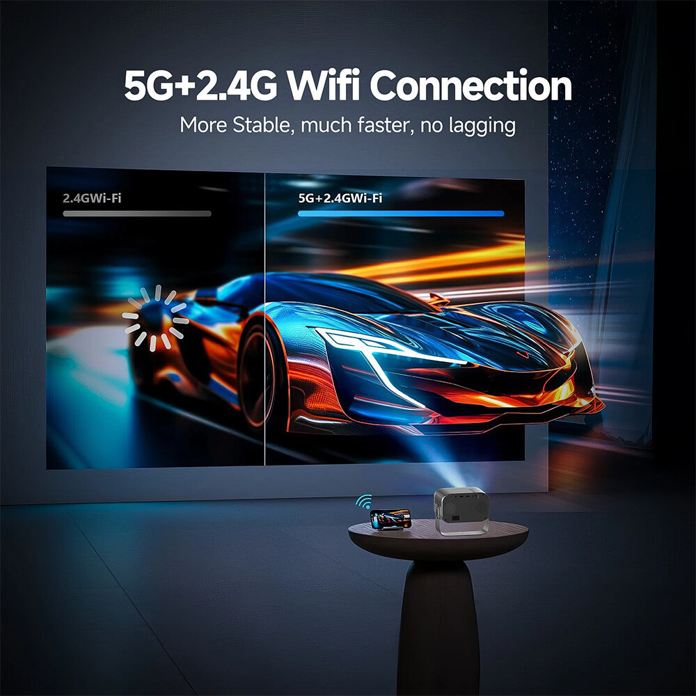 Misthree 4K Projector – Built-in Android | 4K Ready | Wi-Fi & Bluetooth |Experience 120" Cinema at Home – Misthree Smart Projector